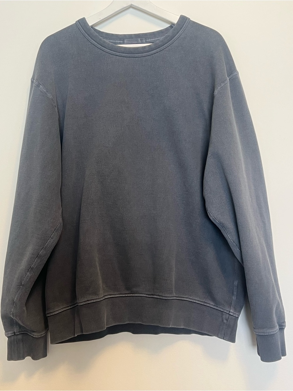 Washed Look Crewneck Sweater - Men's